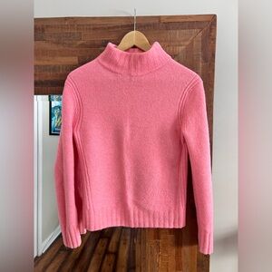 J. Crew Mock Neck Bright Pink Sweater 💕